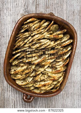 Rustic Roasted Hasselback Potato Gratin