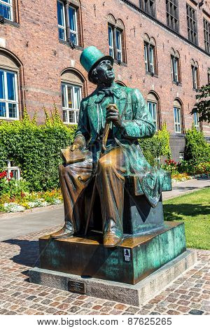 Hans Christian Andersen Statue In Copenhagen, Denmark.