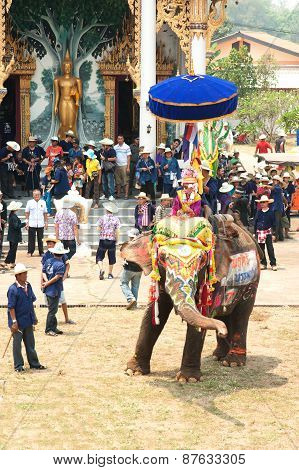 Si Satchanalai Elephant Back Ordination Procession.
