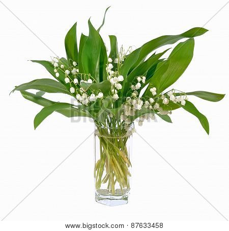 Convallaria Majalis Flowers Bouquet In Glass