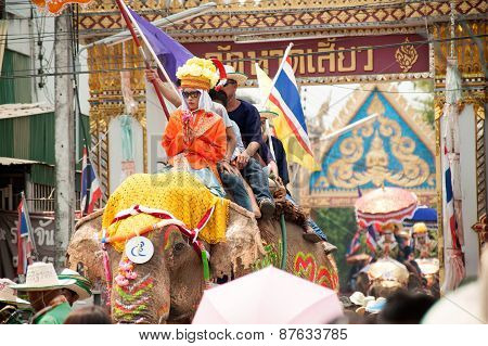 Si Satchanalai Elephant Back Ordination Procession.