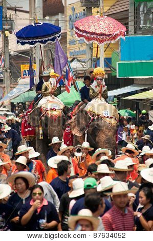 Si Satchanalai Elephant Back Ordination Procession.