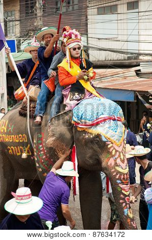 Si Satchanalai Elephant Back Ordination Procession.