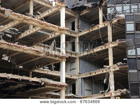 Perspective Of Building Demolition With Open Removed Facade