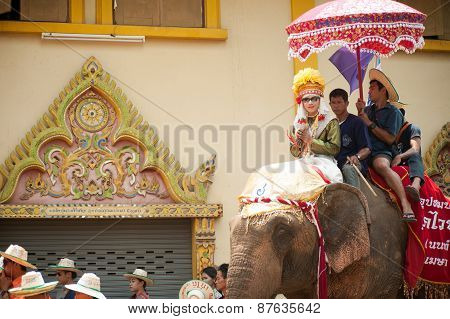 Si Satchanalai Elephant Back Ordination Procession.