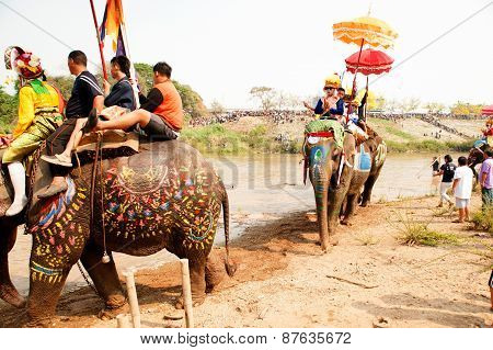 Si Satchanalai Elephant Back Ordination Procession.