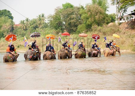 Si Satchanalai Elephant Back Ordination Procession.