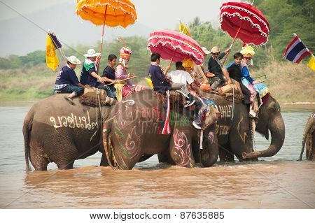 Si Satchanalai Elephant Back Ordination Procession.