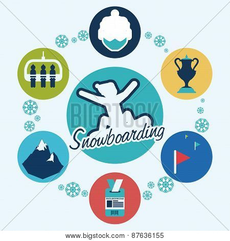 Snowboarding design, vector illustration.