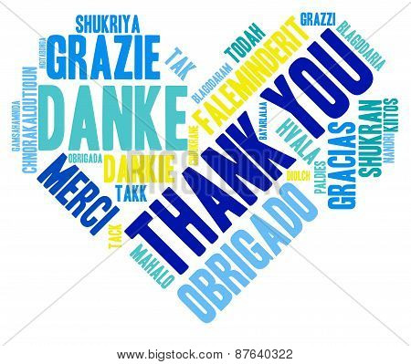 Heart Shaped Thank You Word Cloud