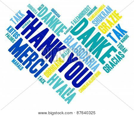 Heart Shaped Thank You Word Cloud