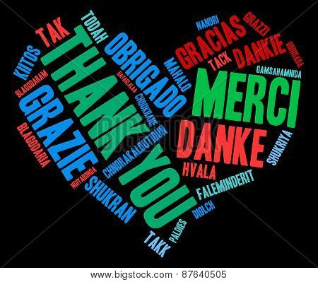 Heart Shaped Thank You Word Cloud