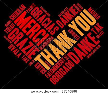 Heart Shaped Thank You Word Cloud