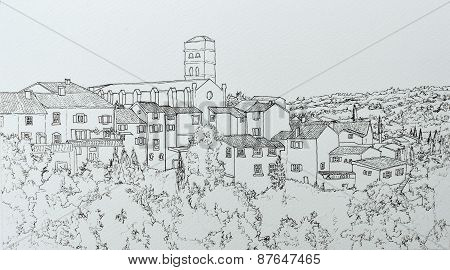 drawing of Montolieu