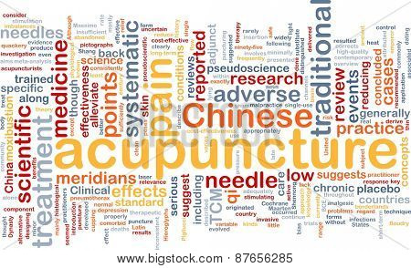 Background text pattern concept wordcloud illustration of acupuncture treatment