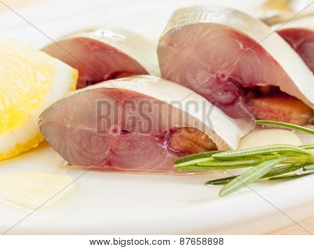 Fresh Cutting Mackeral In Olive Oil.