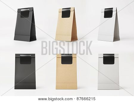 Set Of Paper Bag Templates