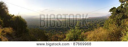 Panorama of Lake Manyara in Africa