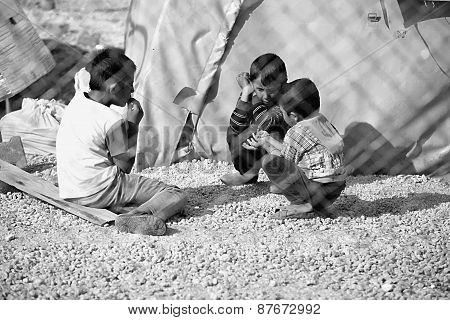 People In Refugee Camp