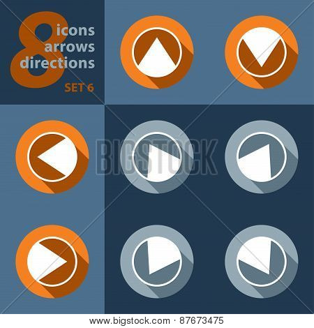 Set Of Eight Icons With Arrows In All Eight Directions