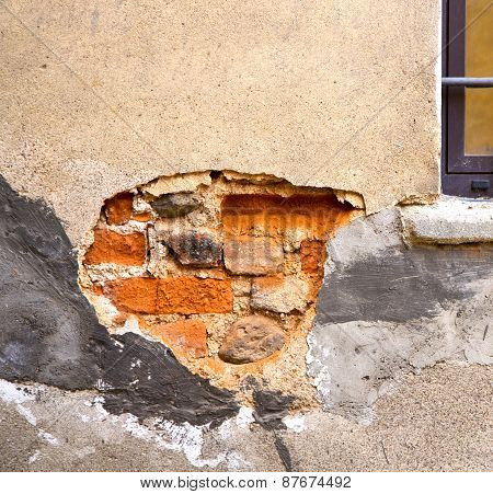 Tradate Window  Varese Italy Abstract    In The Concrete  Brick