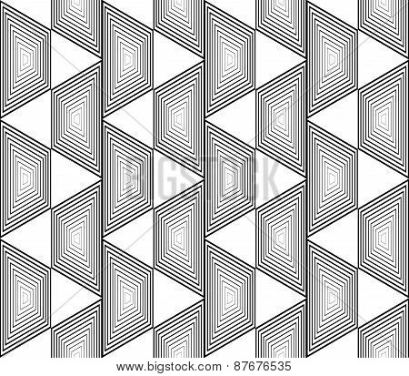 Design Seamless Monochrome Trapezium Geometric Pattern