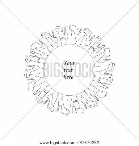 Colorless shoes circle frame - you can fill any color you want