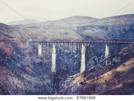 The Highest Railway Bridge In Europe Near Kolasin Crossing The C