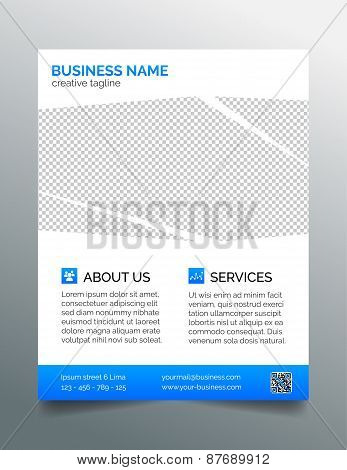 Corporate business flyer template - light blue design