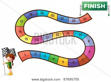Game template with start and finish line