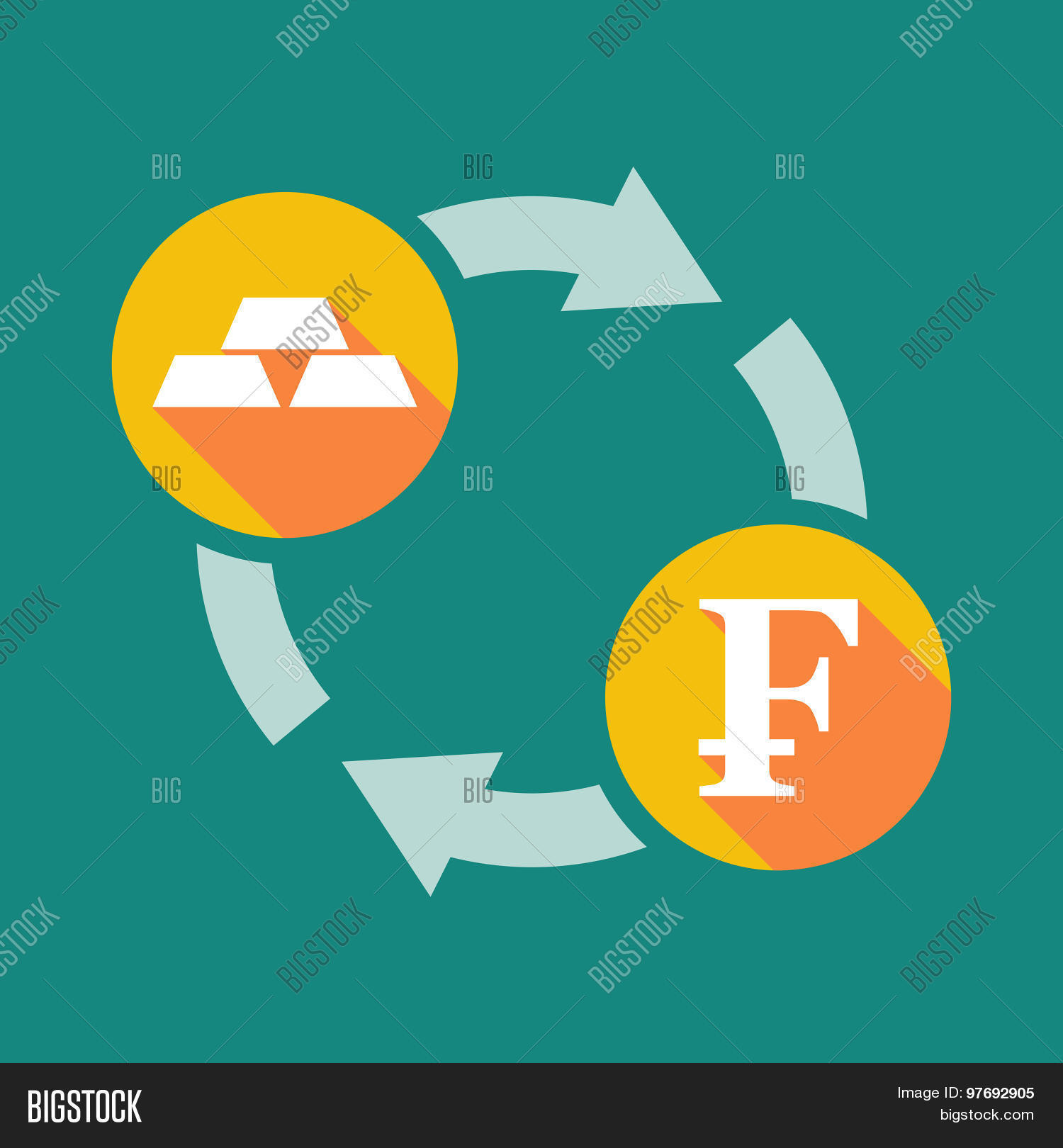 Exchange Sign Gold Vector & Photo (Free Trial) | Bigstock