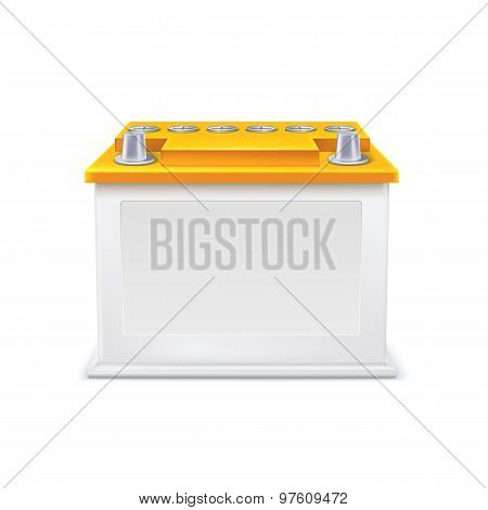 Battery car on white background