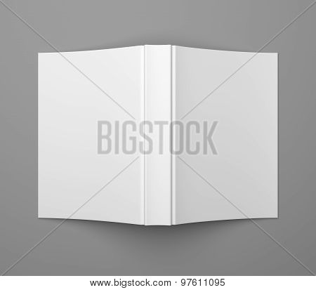 White Blank Soft Cover Book Template on grey