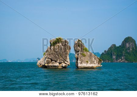 Beautiful seascape in Ha Long Bay, Vietnam.
