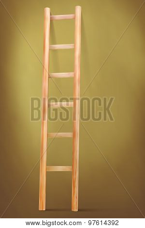Wooden ladder on vintage background