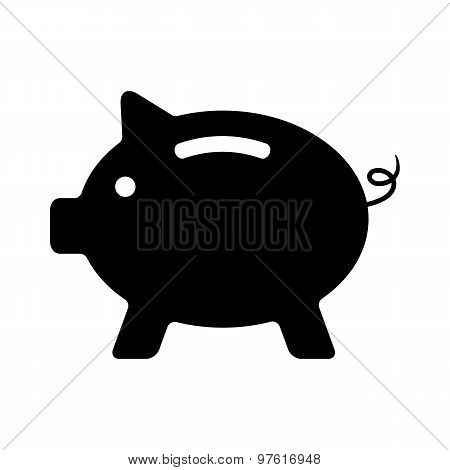 black piggy bank isolated on white background