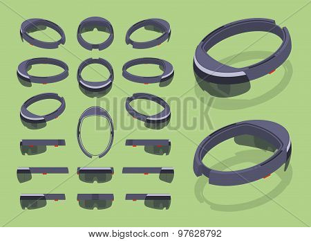 Isometric augmented reality headset