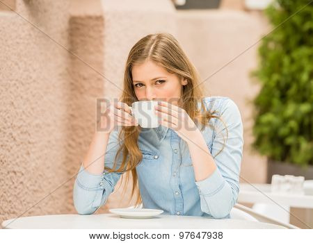 Girl In Summer Cafe