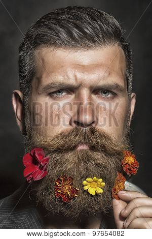 Man With Flowerbed On Face