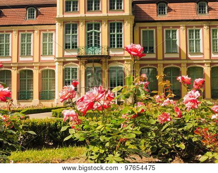 Abbots Palace And Flowers In Gdansk Oliva Park