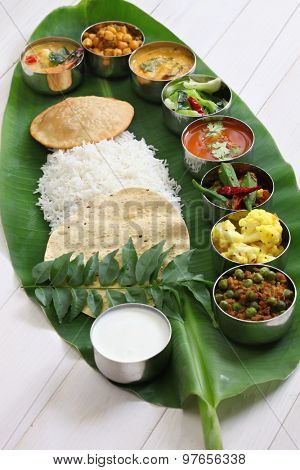 meals served on banana leaf, traditional south indian cuisine