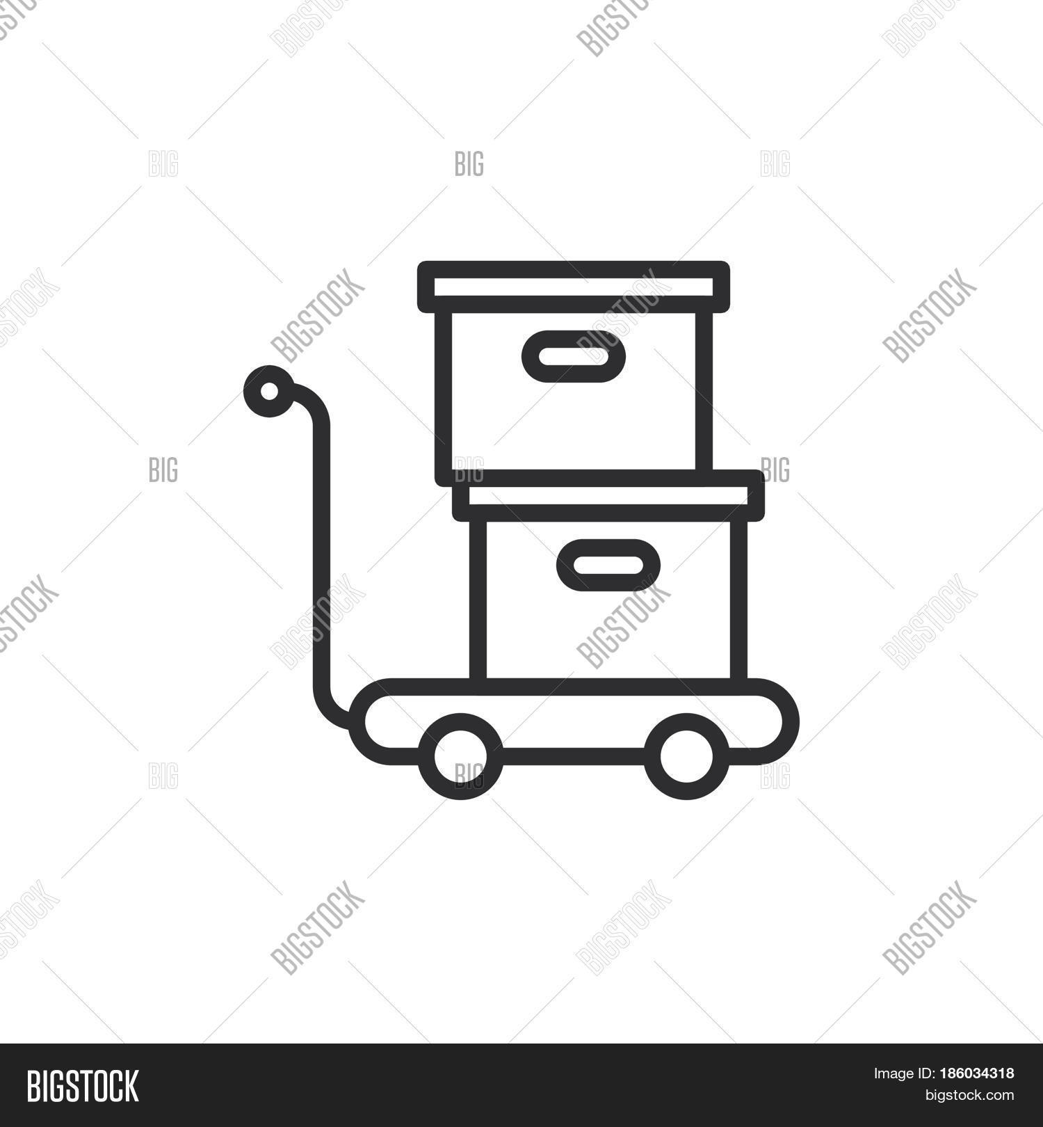 Trolley Box Drawing Trolley Boxes Line Vector & Photo (Free Trial) | Bigstock