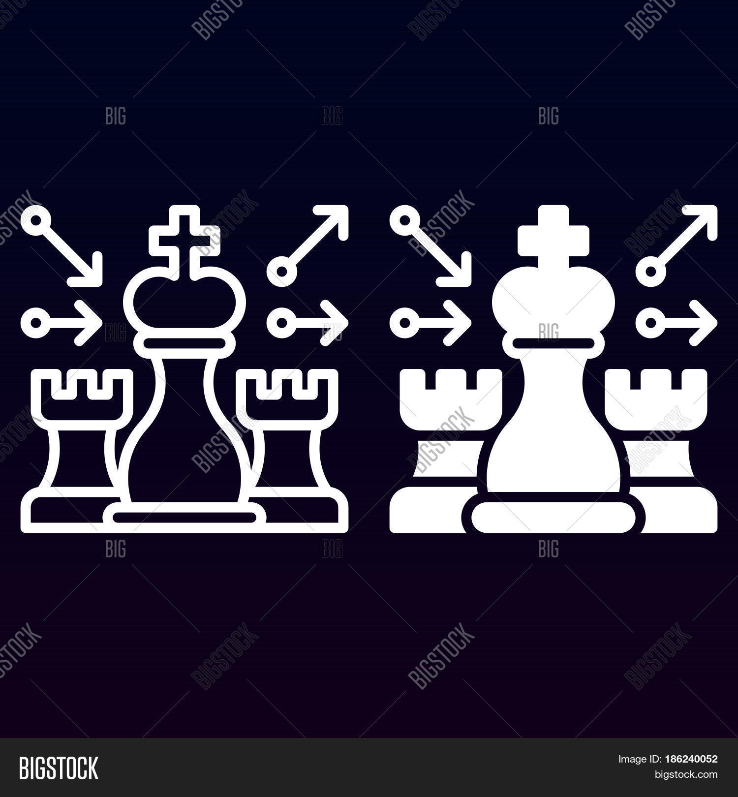 Chess Strategy Line Vector & Photo (Free Trial) | Bigstock