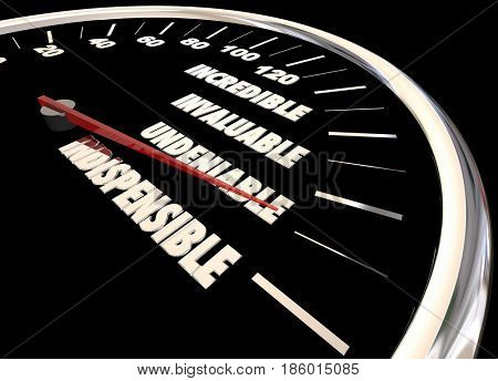 Indispensible Undeniable Praise Compliments Speedometer 3d Illustration