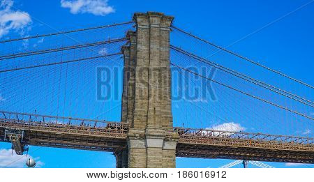 Brooklyn Bridge New York - a famous landmark- MANHATTAN - NEW YORK