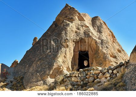 Rock House In Zelve Valley At Cappadocia. Turkey