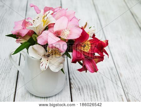 Beautiful Bouquet Of Pink Alstroemeria