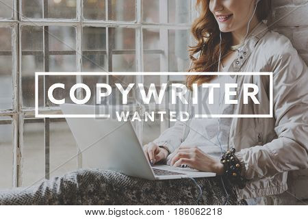 Woman Working As Freelance Copywriter