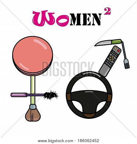 sign, male and female of favorite items