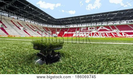 Augsburg, Germany - October 2016: visiting WWK Arena the official playground of FC Augsburg